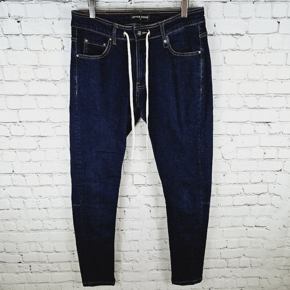 HYPER DENIM | stretch denim zip & tie waist skinny jeans - Picture 4 of 8